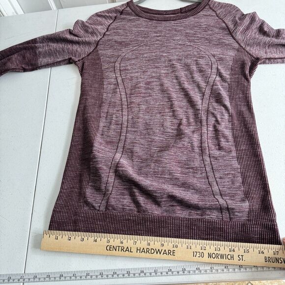 Lululemon Swiftly Wool Pullover II Size 10/12 L Dark Adobe / White Long Sleeve * - Picture 8 of 10